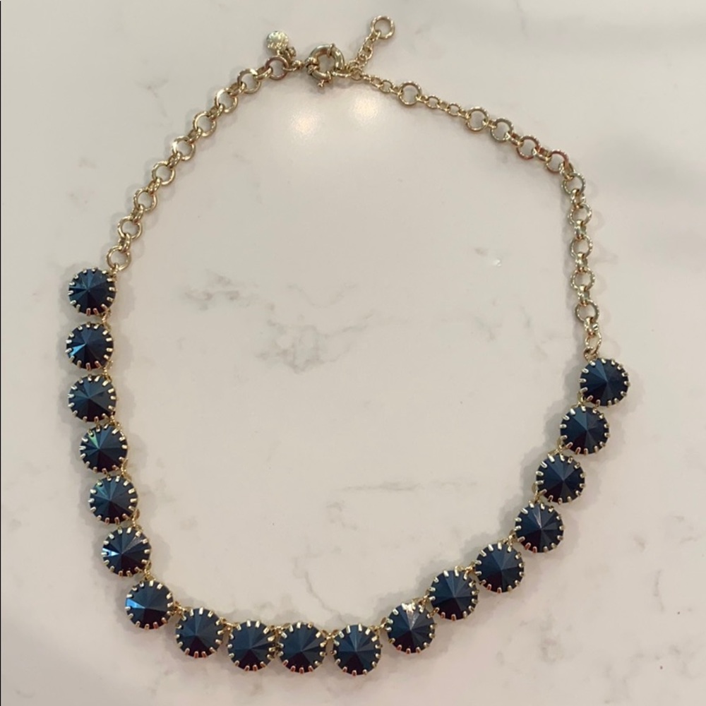 J Crew Navy and Gold Statement Necklace